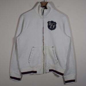 Abercrombie & Fitch New York Indian Head Patch Jacket White Men's Large 22x25.5